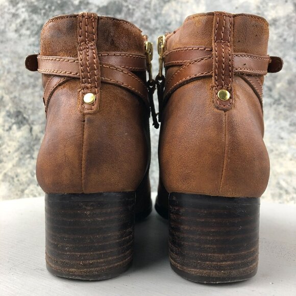 LRL Ralph Lauren Women's Size 7B Damara Brown Leather Side Zip Ankle Booties - Picture 6 of 13